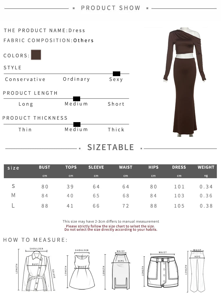 Whatiwear Fashion Elegant 2 Piece Set Women Skew Collar Off Shoulders Full Sleeve Crop Tops+Hollow Folds Skirt Prom Party Suits from NAPSA - 