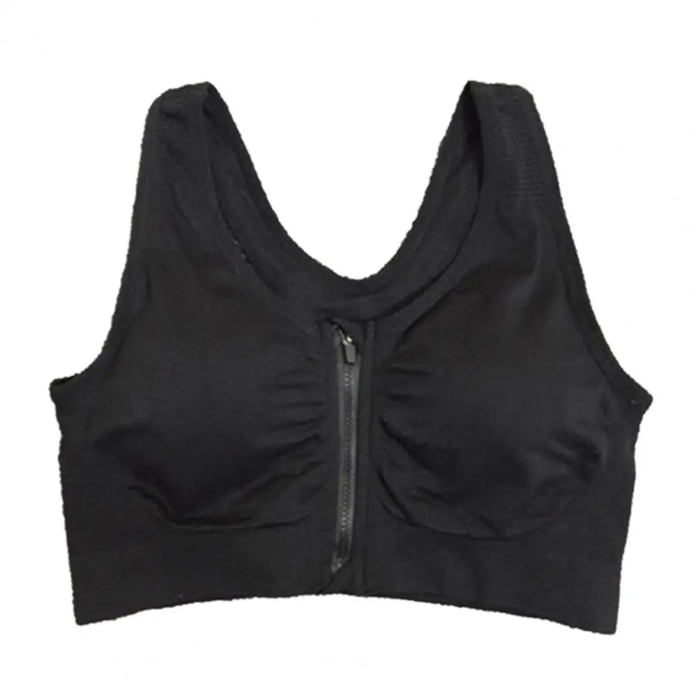 Women Activewear Bra Shockproof Sports Bra with Wide Shoulder Straps Front Zipper Padded Wireless Breathable for Running Fitness from NAPSA - 