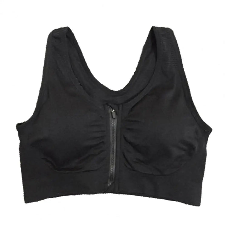 Women Activewear Bra Shockproof Sports Bra with Wide Shoulder Straps Front Zipper Padded Wireless Breathable for Running Fitness from NAPSA - 