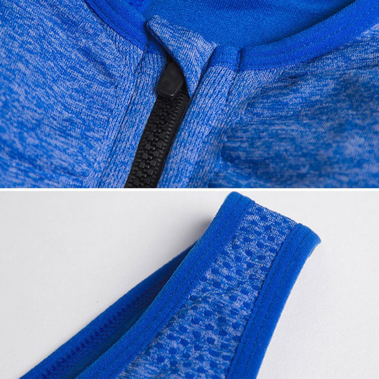 Women Activewear Bra Shockproof Sports Bra with Wide Shoulder Straps Front Zipper Padded Wireless Breathable for Running Fitness from NAPSA - 