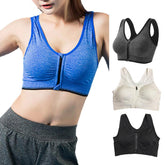 Women Activewear Bra Shockproof Sports Bra with Wide Shoulder Straps Front Zipper Padded Wireless Breathable for Running Fitness from NAPSA - 