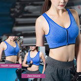 Women Activewear Bra Shockproof Sports Bra with Wide Shoulder Straps Front Zipper Padded Wireless Breathable for Running Fitness from NAPSA - 