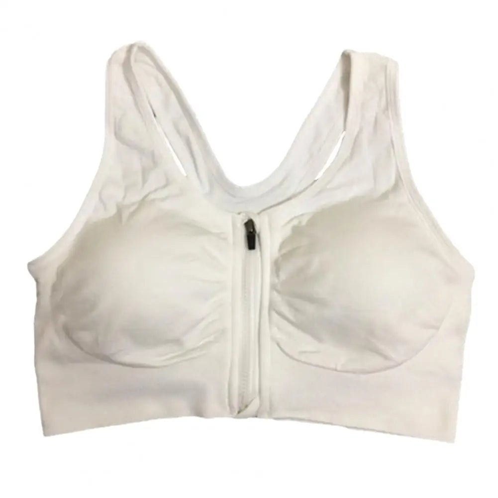Women Activewear Bra Shockproof Sports Bra with Wide Shoulder Straps Front Zipper Padded Wireless Breathable for Running Fitness from NAPSA - 