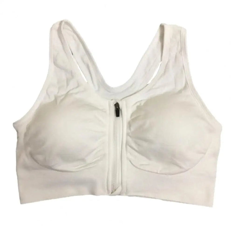 Women Activewear Bra Shockproof Sports Bra with Wide Shoulder Straps Front Zipper Padded Wireless Breathable for Running Fitness from NAPSA - 