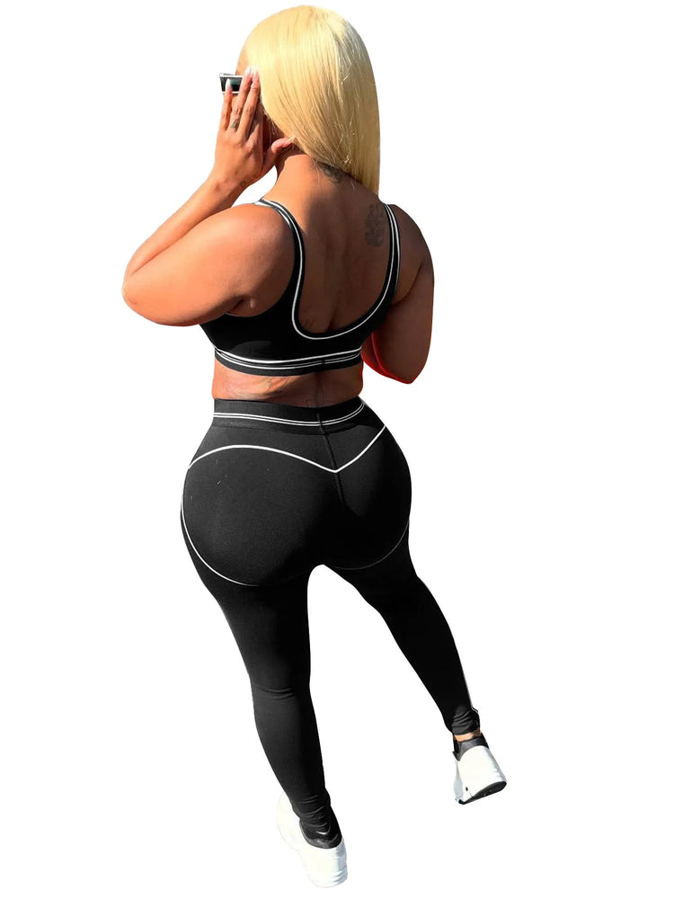 Women Activewear Summer Fitness Gym Yoga Sets Two Piece Set Bra Crop Top And High Waist Leggings Sportswear Training Workout Set from NAPSA - 