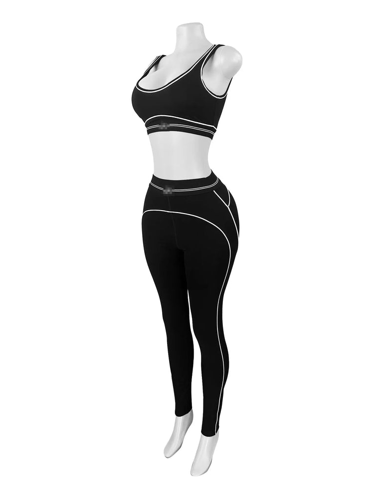 Women Activewear Summer Fitness Gym Yoga Sets Two Piece Set Bra Crop Top And High Waist Leggings Sportswear Training Workout Set from NAPSA - 