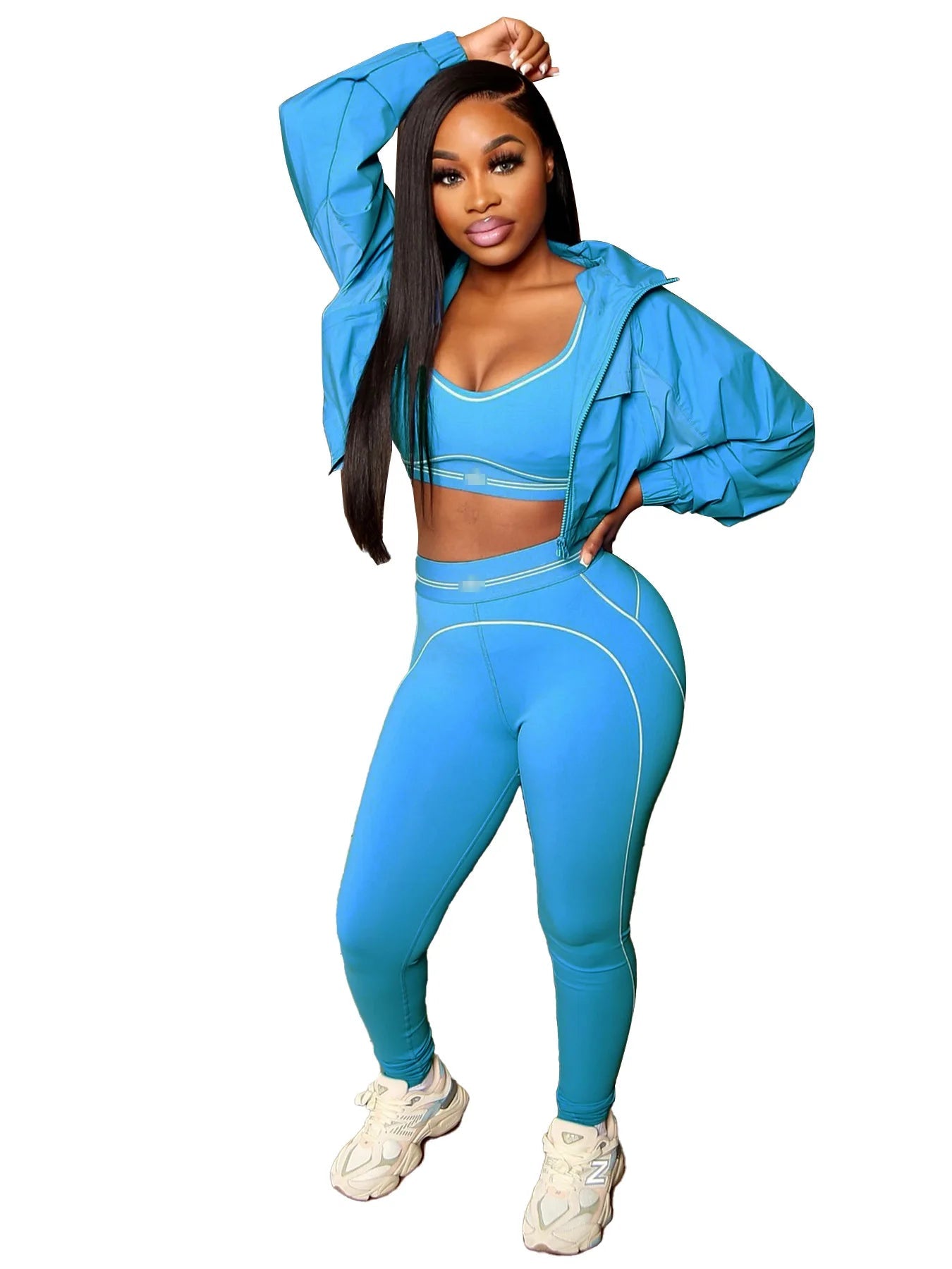 Women Activewear Summer Fitness Gym Yoga Sets Two Piece Set Bra Crop Top And High Waist Leggings Sportswear Training Workout Set from NAPSA - 