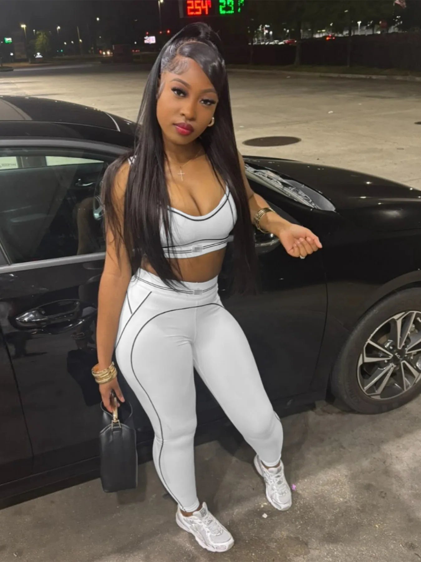 Women Activewear Summer Fitness Gym Yoga Sets Two Piece Set Bra Crop Top And High Waist Leggings Sportswear Training Workout Set from NAPSA - 