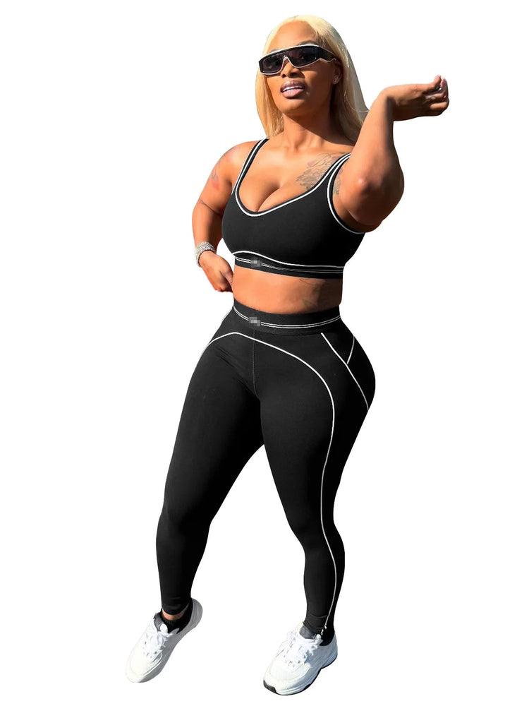 Women Activewear Summer Fitness Gym Yoga Sets Two Piece Set Bra Crop Top And High Waist Leggings Sportswear Training Workout Set from NAPSA - 