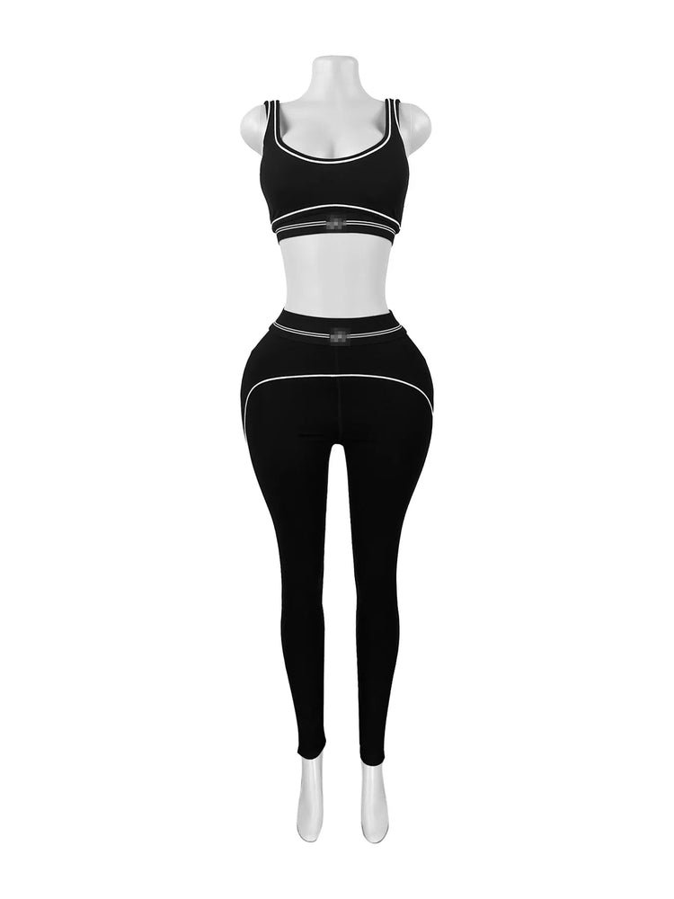 Women Activewear Summer Fitness Gym Yoga Sets Two Piece Set Bra Crop Top And High Waist Leggings Sportswear Training Workout Set from NAPSA - 