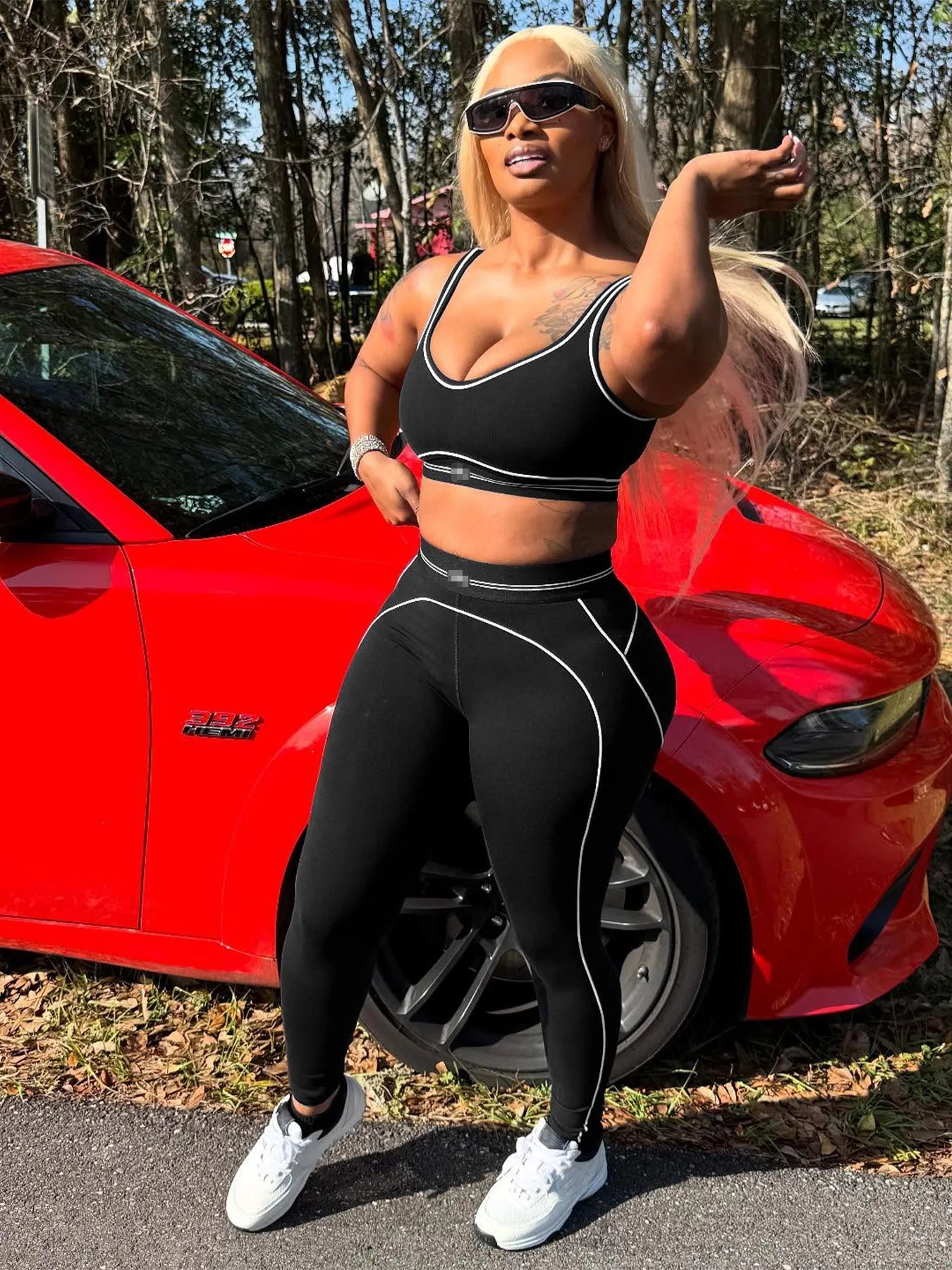 Women Activewear Summer Fitness Gym Yoga Sets Two Piece Set Bra Crop Top And High Waist Leggings Sportswear Training Workout Set from NAPSA - 