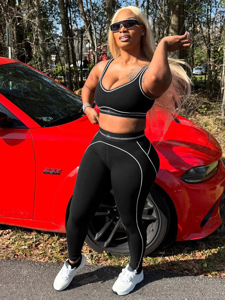Women Activewear Summer Fitness Gym Yoga Sets Two Piece Set Bra Crop Top And High Waist Leggings Sportswear Training Workout Set from NAPSA - 