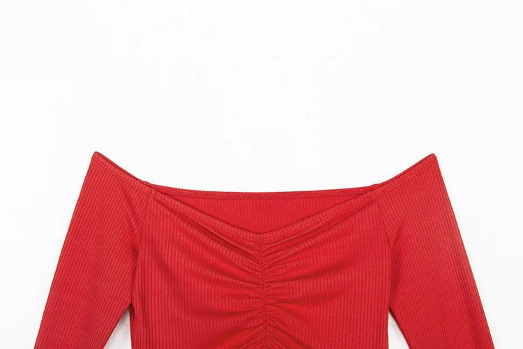 Women T-shirts sexy and club fashion female T-shirt long sleeve off shoulder solid color lady Tshirt autumn basic tees from NAPSA - 
