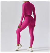 Workout Outfit Active Wear 3 Pieces Workout Clothes For Women Sports Bra High Waist Gym Leggings Long - Sleeved Fitness Sportswear from NAPSA - 