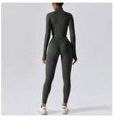 Workout Outfit Active Wear 3 Pieces Workout Clothes For Women Sports Bra High Waist Gym Leggings Long - Sleeved Fitness Sportswear from NAPSA - 