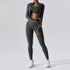 Workout Outfit Active Wear 3 Pieces Workout Clothes For Women Sports Bra High Waist Gym Leggings Long - Sleeved Fitness Sportswear from NAPSA - 