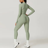 Workout Outfit Active Wear 3 Pieces Workout Clothes For Women Sports Bra High Waist Gym Leggings Long - Sleeved Fitness Sportswear from NAPSA - 