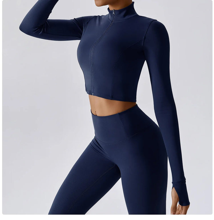 Workout Outfit Active Wear 3 Pieces Workout Clothes For Women Sports Bra High Waist Gym Leggings Long - Sleeved Fitness Sportswear from NAPSA - 
